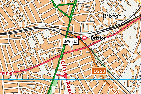 SW9 8JZ map - OS VectorMap District (Ordnance Survey) SW9 8JZ map - OS VectorMap District (Ordnance Survey)