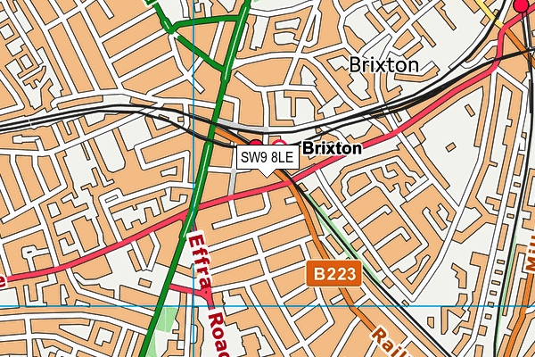SW9 8LE map - OS VectorMap District (Ordnance Survey) SW9 8LE map - OS VectorMap District (Ordnance Survey)