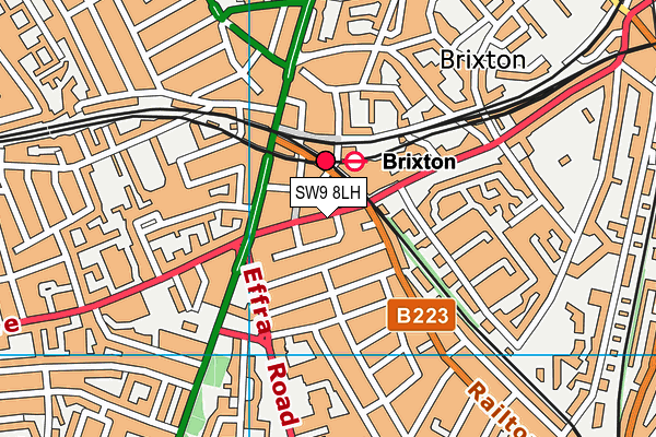 SW9 8LH map - OS VectorMap District (Ordnance Survey) SW9 8LH map - OS VectorMap District (Ordnance Survey)