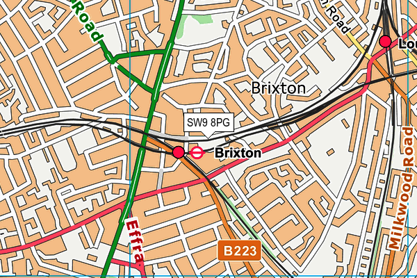 SW9 8PG map - OS VectorMap District (Ordnance Survey) SW9 8PG map - OS VectorMap District (Ordnance Survey)