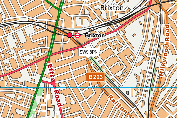 SW9 8PN map - OS VectorMap District (Ordnance Survey) SW9 8PN map - OS VectorMap District (Ordnance Survey)