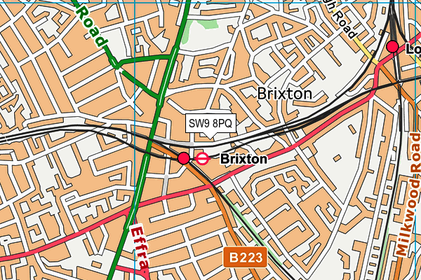 SW9 8PQ map - OS VectorMap District (Ordnance Survey) SW9 8PQ map - OS VectorMap District (Ordnance Survey)