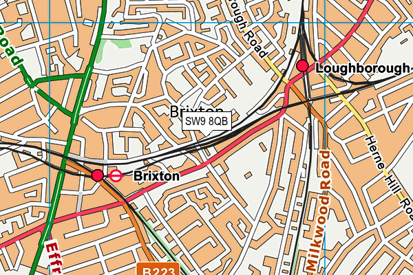 SW9 8QB map - OS VectorMap District (Ordnance Survey) SW9 8QB map - OS VectorMap District (Ordnance Survey)