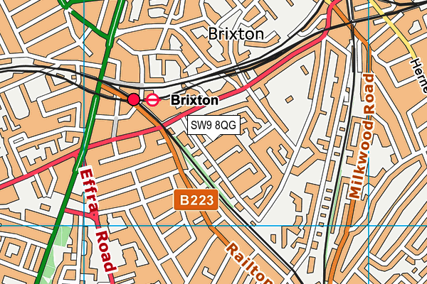 SW9 8QG map - OS VectorMap District (Ordnance Survey) SW9 8QG map - OS VectorMap District (Ordnance Survey)