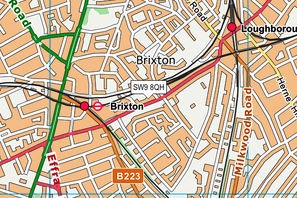 SW9 8QH map - OS VectorMap District (Ordnance Survey) SW9 8QH map - OS VectorMap District (Ordnance Survey)