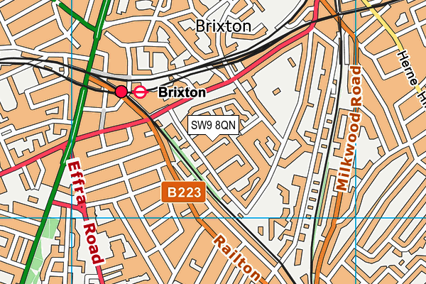 SW9 8QN map - OS VectorMap District (Ordnance Survey)