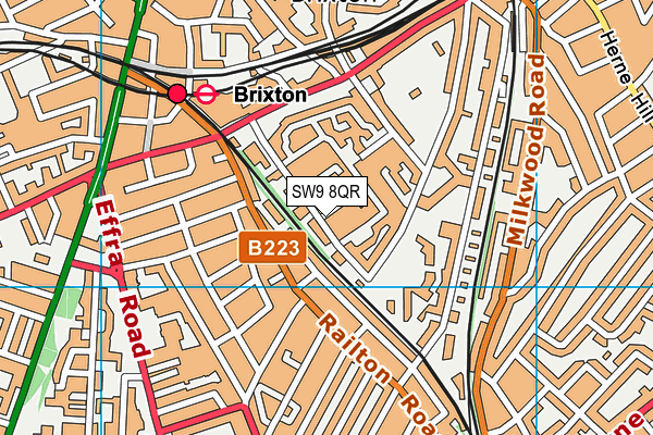 SW9 8QR map - OS VectorMap District (Ordnance Survey) SW9 8QR map - OS VectorMap District (Ordnance Survey)
