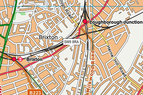 SW9 8RA map - OS VectorMap District (Ordnance Survey) SW9 8RA map - OS VectorMap District (Ordnance Survey)
