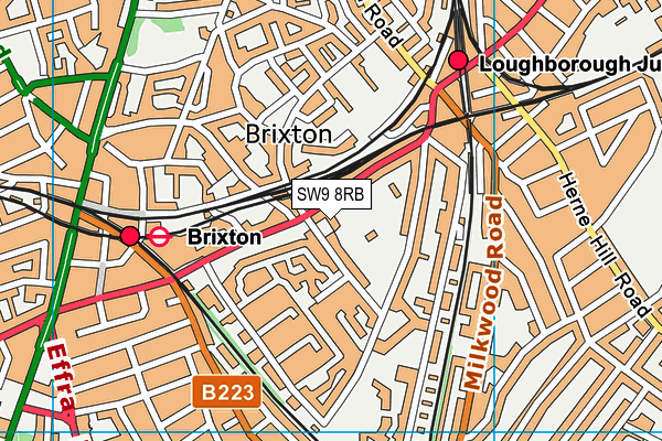 SW9 8RB map - OS VectorMap District (Ordnance Survey) SW9 8RB map - OS VectorMap District (Ordnance Survey)