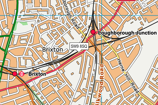 SW9 8SQ map - OS VectorMap District (Ordnance Survey) SW9 8SQ map - OS VectorMap District (Ordnance Survey)