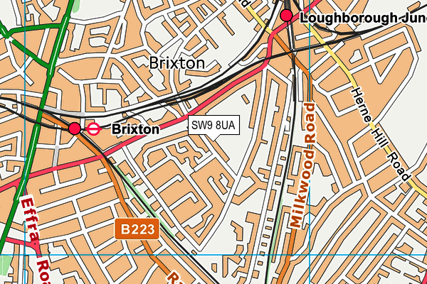 SW9 8UA map - OS VectorMap District (Ordnance Survey) SW9 8UA map - OS VectorMap District (Ordnance Survey)