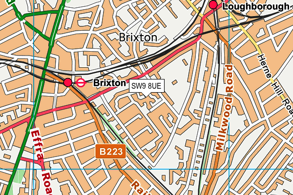 SW9 8UE map - OS VectorMap District (Ordnance Survey) SW9 8UE map - OS VectorMap District (Ordnance Survey)