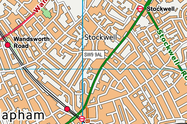 SW9 9AL map - OS VectorMap District (Ordnance Survey) SW9 9AL map - OS VectorMap District (Ordnance Survey)