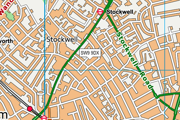 SW9 9DX map - OS VectorMap District (Ordnance Survey) SW9 9DX map - OS VectorMap District (Ordnance Survey)