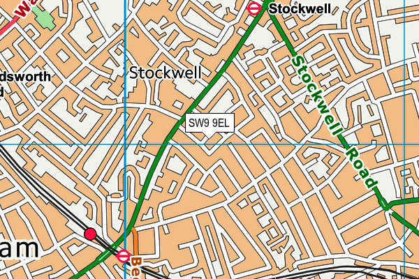 SW9 9EL map - OS VectorMap District (Ordnance Survey)