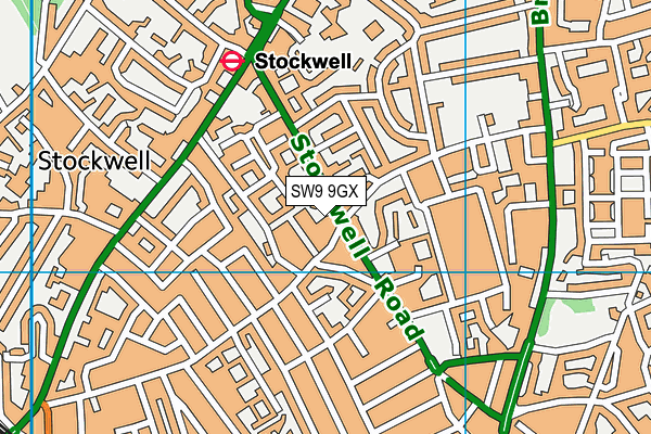 SW9 9GX map - OS VectorMap District (Ordnance Survey) SW9 9GX map - OS VectorMap District (Ordnance Survey)