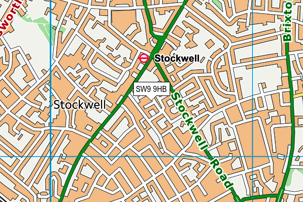 SW9 9HB map - OS VectorMap District (Ordnance Survey) SW9 9HB map - OS VectorMap District (Ordnance Survey)