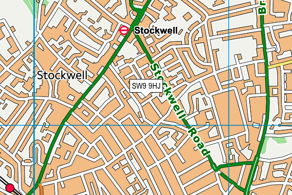 SW9 9HJ map - OS VectorMap District (Ordnance Survey) SW9 9HJ map - OS VectorMap District (Ordnance Survey)