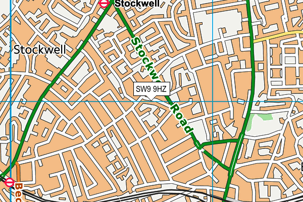 SW9 9HZ map - OS VectorMap District (Ordnance Survey)