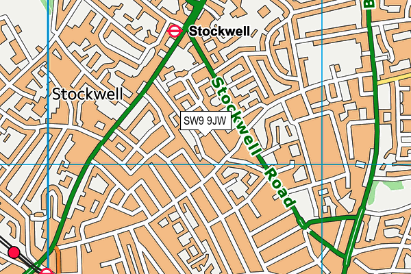 SW9 9JW map - OS VectorMap District (Ordnance Survey) SW9 9JW map - OS VectorMap District (Ordnance Survey)