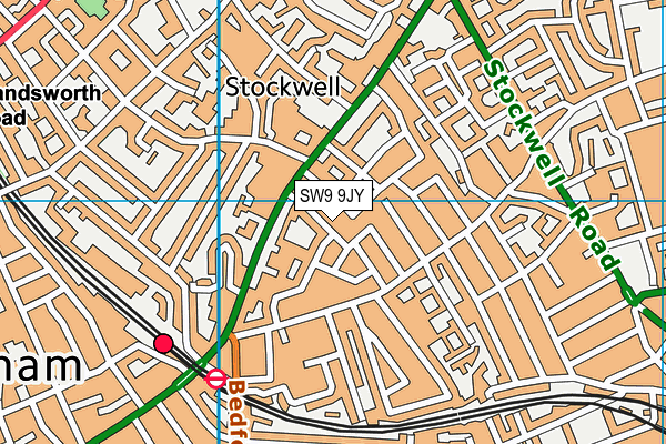 SW9 9JY map - OS VectorMap District (Ordnance Survey) SW9 9JY map - OS VectorMap District (Ordnance Survey)