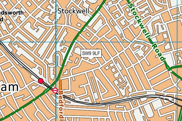 SW9 9LF map - OS VectorMap District (Ordnance Survey) SW9 9LF map - OS VectorMap District (Ordnance Survey)