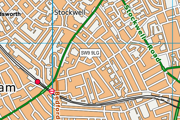 SW9 9LG map - OS VectorMap District (Ordnance Survey) SW9 9LG map - OS VectorMap District (Ordnance Survey)