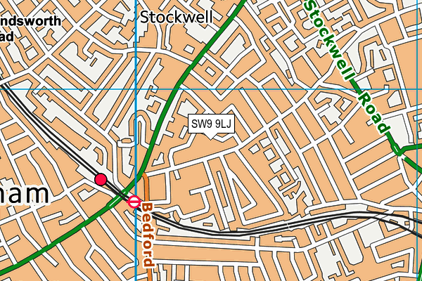 SW9 9LJ map - OS VectorMap District (Ordnance Survey) SW9 9LJ map - OS VectorMap District (Ordnance Survey)