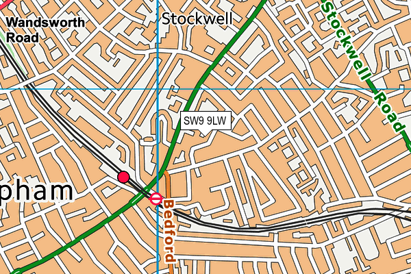 SW9 9LW map - OS VectorMap District (Ordnance Survey) SW9 9LW map - OS VectorMap District (Ordnance Survey)