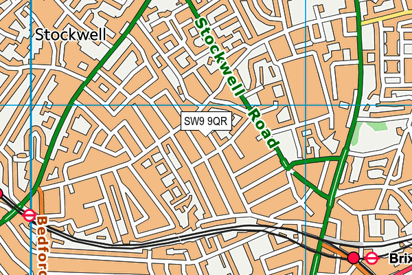 SW9 9QR map - OS VectorMap District (Ordnance Survey) SW9 9QR map - OS VectorMap District (Ordnance Survey)