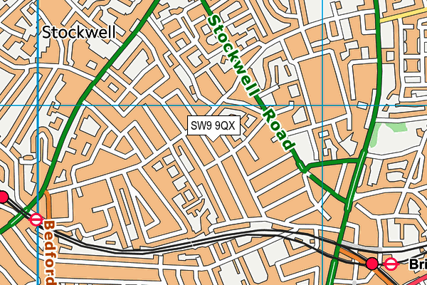 SW9 9QX map - OS VectorMap District (Ordnance Survey) SW9 9QX map - OS VectorMap District (Ordnance Survey)