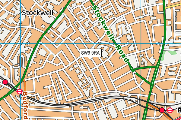 SW9 9RA map - OS VectorMap District (Ordnance Survey) SW9 9RA map - OS VectorMap District (Ordnance Survey)
