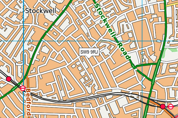 SW9 9RJ map - OS VectorMap District (Ordnance Survey) SW9 9RJ map - OS VectorMap District (Ordnance Survey)