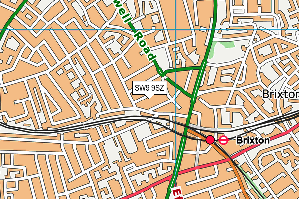 SW9 9SZ map - OS VectorMap District (Ordnance Survey) SW9 9SZ map - OS VectorMap District (Ordnance Survey)