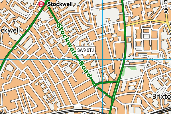 SW9 9TJ map - OS VectorMap District (Ordnance Survey) SW9 9TJ map - OS VectorMap District (Ordnance Survey)