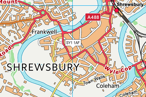 SY1 1AF map - OS VectorMap District (Ordnance Survey) SY1 1AF map - OS VectorMap District (Ordnance Survey)