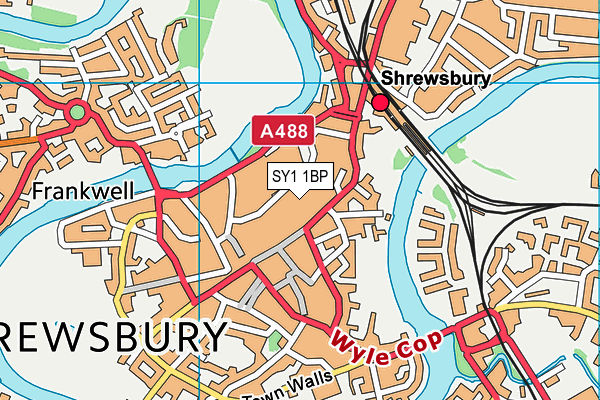 SY1 1BP map - OS VectorMap District (Ordnance Survey) SY1 1BP map - OS VectorMap District (Ordnance Survey)