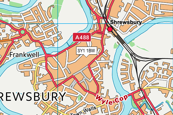 SY1 1BW map - OS VectorMap District (Ordnance Survey)