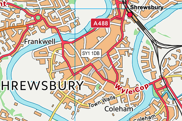 SY1 1DB map - OS VectorMap District (Ordnance Survey) SY1 1DB map - OS VectorMap District (Ordnance Survey)