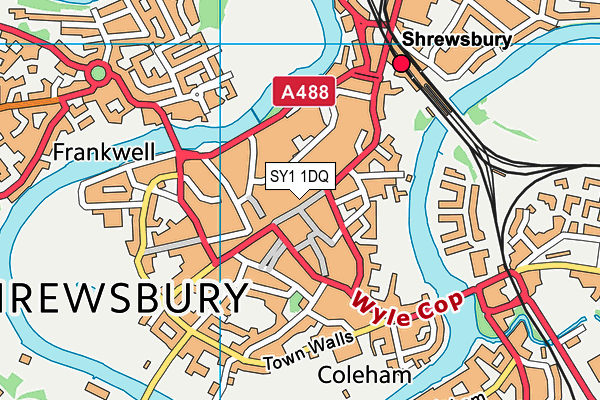 SY1 1DQ map - OS VectorMap District (Ordnance Survey) SY1 1DQ map - OS VectorMap District (Ordnance Survey)