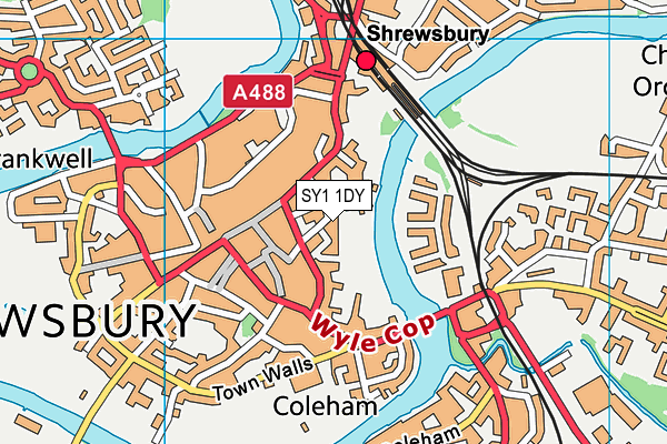 SY1 1DY map - OS VectorMap District (Ordnance Survey)
