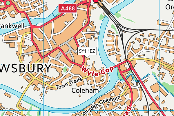 SY1 1EZ map - OS VectorMap District (Ordnance Survey) SY1 1EZ map - OS VectorMap District (Ordnance Survey)
