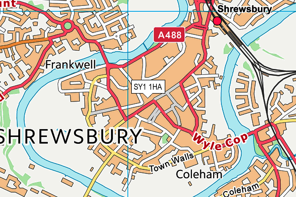 SY1 1HA map - OS VectorMap District (Ordnance Survey) SY1 1HA map - OS VectorMap District (Ordnance Survey)
