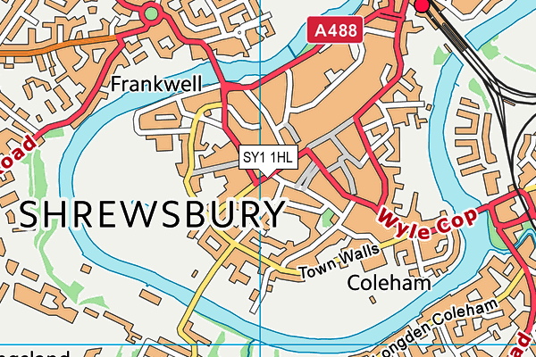 SY1 1HL map - OS VectorMap District (Ordnance Survey) SY1 1HL map - OS VectorMap District (Ordnance Survey)