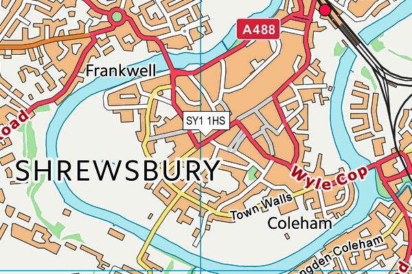 SY1 1HS map - OS VectorMap District (Ordnance Survey) SY1 1HS map - OS VectorMap District (Ordnance Survey)