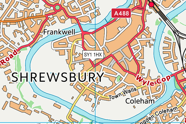 SY1 1HX map - OS VectorMap District (Ordnance Survey)