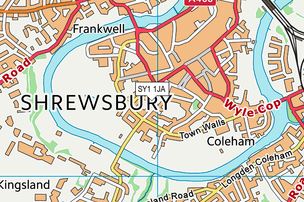 SY1 1JA map - OS VectorMap District (Ordnance Survey) SY1 1JA map - OS VectorMap District (Ordnance Survey)