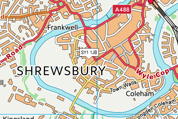SY1 1JB map - OS VectorMap District (Ordnance Survey) SY1 1JB map - OS VectorMap District (Ordnance Survey)