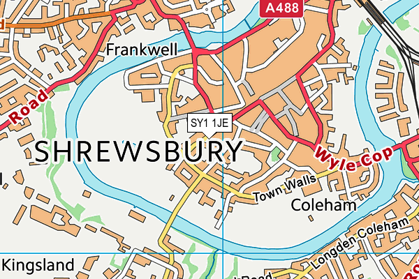 SY1 1JE map - OS VectorMap District (Ordnance Survey) SY1 1JE map - OS VectorMap District (Ordnance Survey)
