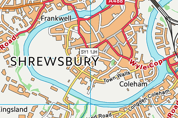 SY1 1JH map - OS VectorMap District (Ordnance Survey) SY1 1JH map - OS VectorMap District (Ordnance Survey)